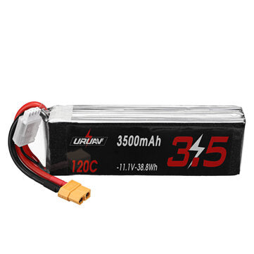 URUAV 11.1V 3500mAh 120C 3S LiPo Battery XT60 Plug for RC Drone