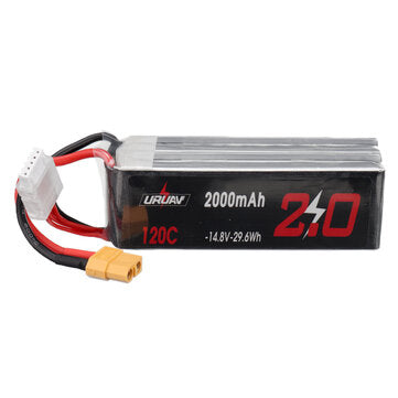 URUAV 14.8V 2000mAh 120C 4S LiPo Battery XT60 Plug for RC Drone