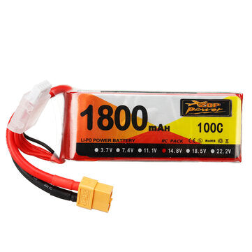 ZOP Power 14.8V 1800mAh 100C 4S Lipo Battery XT60 Plug for FPV Racing Drone