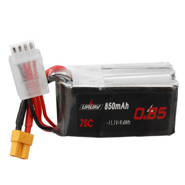 URUAV 11.1V 850mAh 75C 3S LiPo Battery XT30 Plug for RC Drone