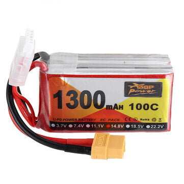 ZOP Power 14.8V 1300mAh 100C 4S Lipo Battery XT60 Plug for RC Racing Drone